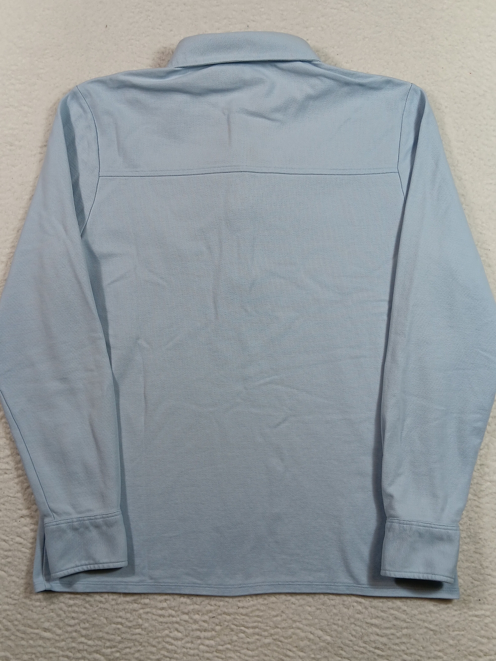 Criquet Shirt Mens XL Blue Long Sleeve Polo Pocket Pima Cotton Preppy Office - Picture 9 of 13